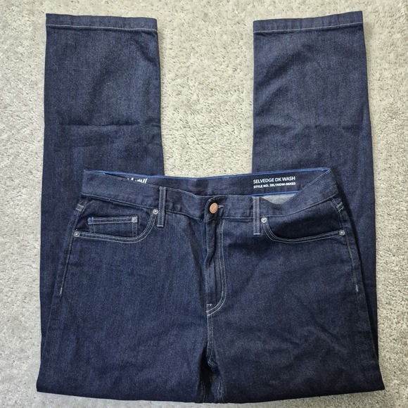 Mugsy Selvedge Jeans Mens 36x32 Dark Wash Denim Straight Comfort Preppy Hipster